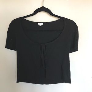 Garage Tie Front Short Sleeve Cardigan